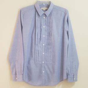 LOFT Tucked Blouse, Light Blue, Sz Lg